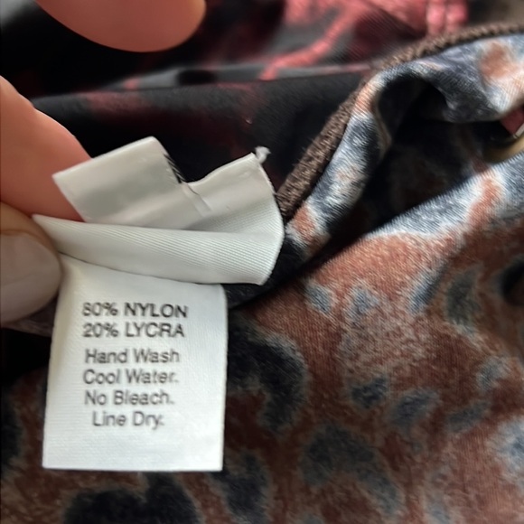 Sauvage Animal Print Side Lace One Piece Size Small Pink & Brown - Picture 12 of 14